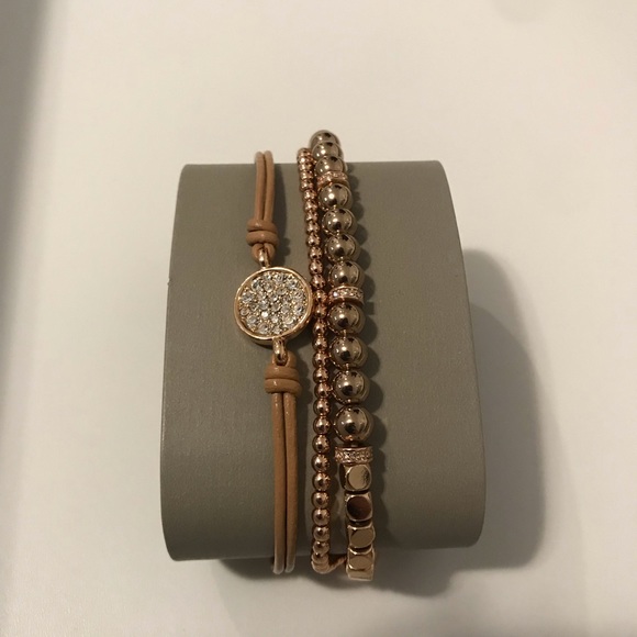Fossil set of 2 bracelets rose gold